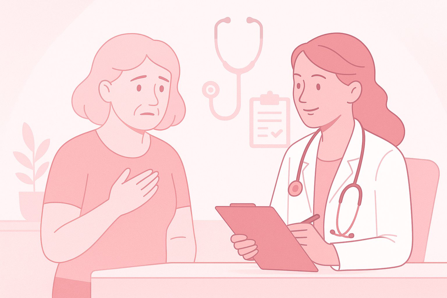 Postmenopausal health illustration